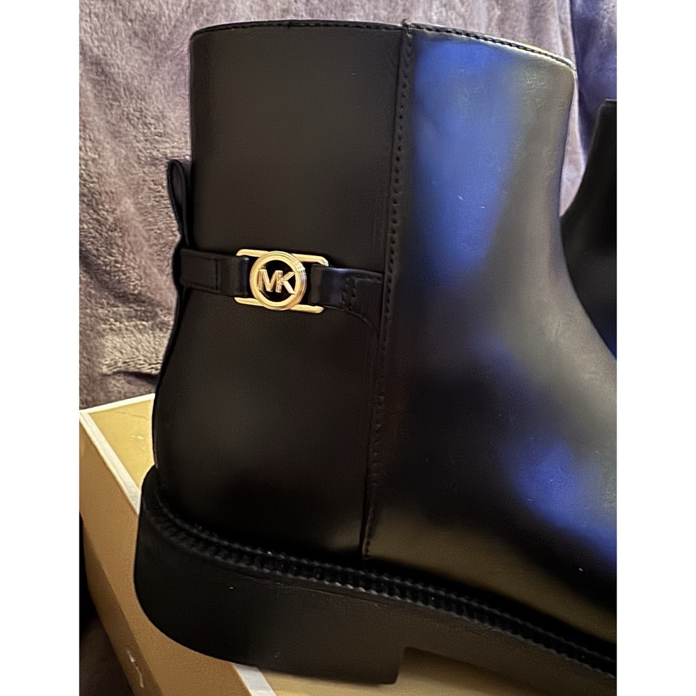 NIB ❤️ Michael Kors Mandy Boots Women Size 7M MSRP $150 Black Faux Leather Ankle - Picture 3 of 11